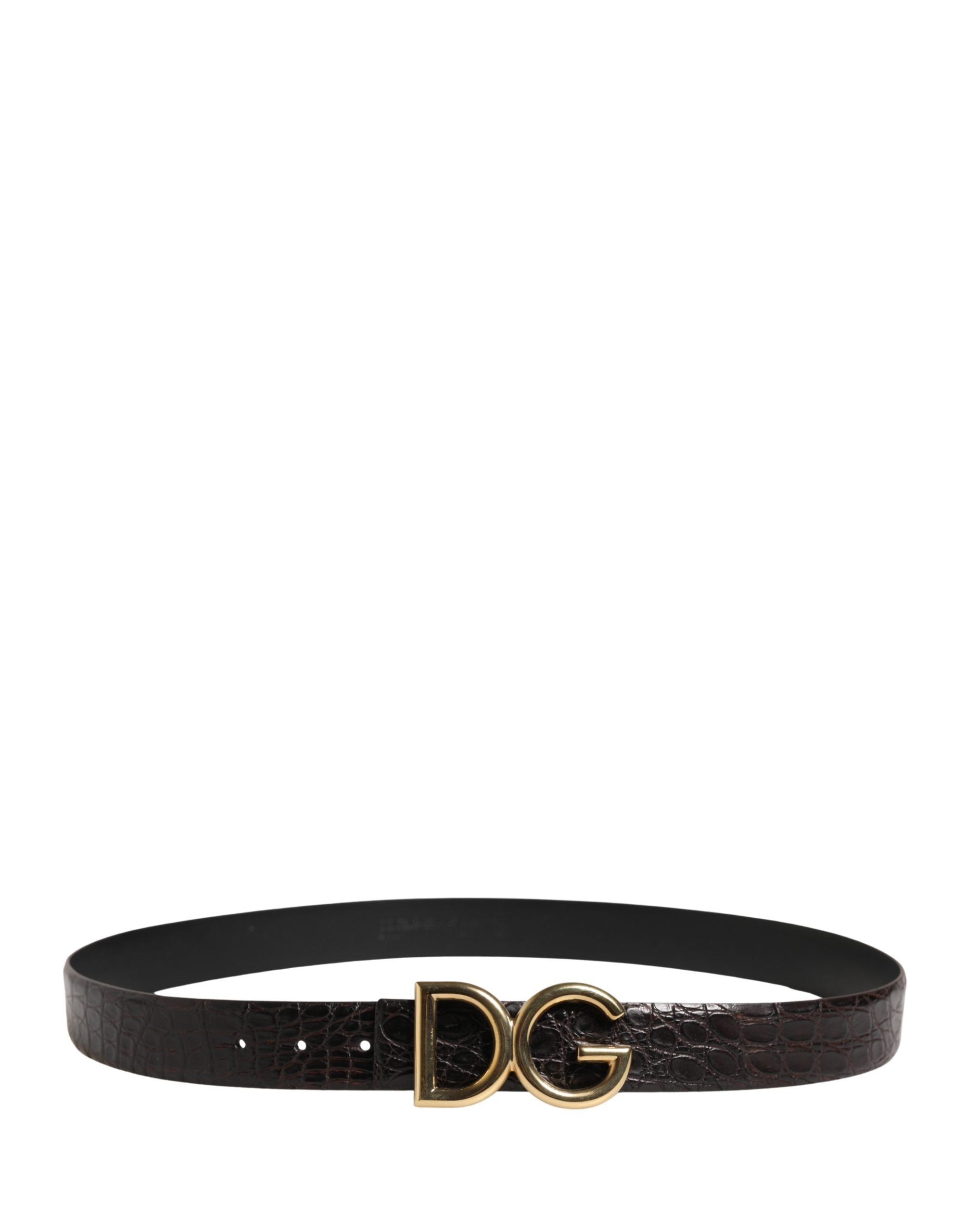 Dolce & Gabbana Herren Gürtel Schwarzes Exotisches Leder Logoschnalle
