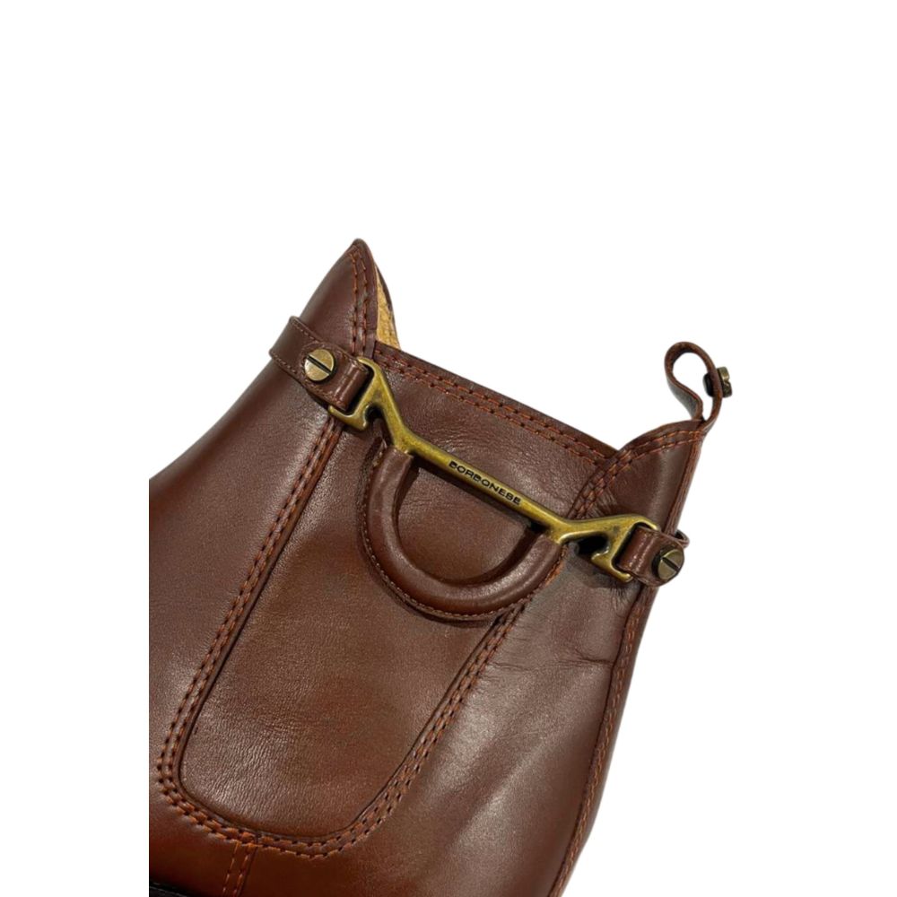 Borbonese Brown Genuine Leather Women Boot