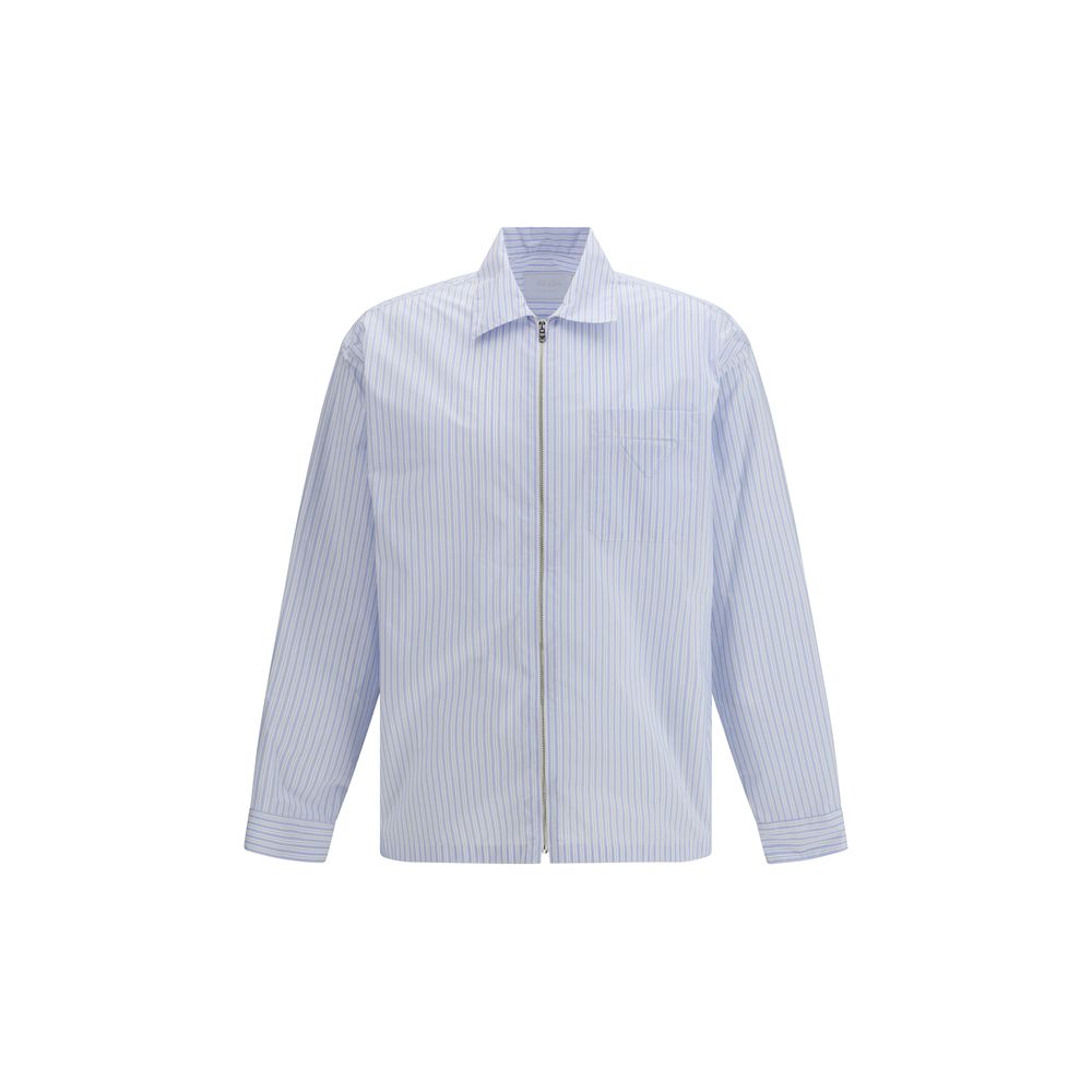 Prada Hemd aus blauem Polyamid mit Muster