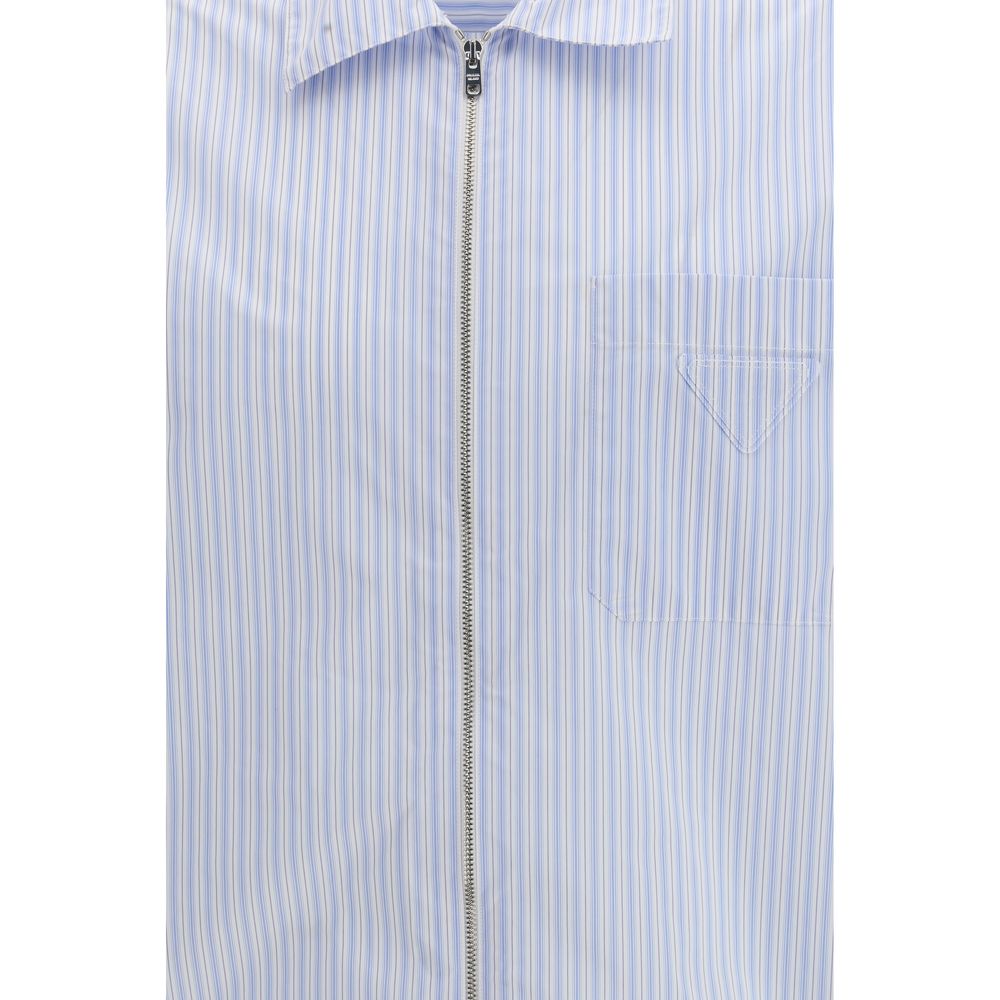 Prada Hemd aus blauem Polyamid mit Muster