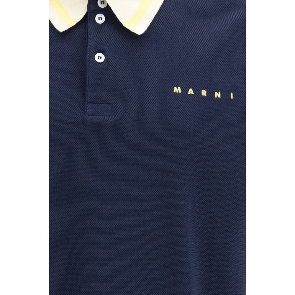 Marni Blue Cotton Polo Shirt