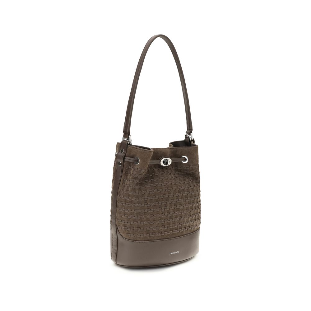 Zanellato Brown Calf Leather Bos Taurus Backet Bag