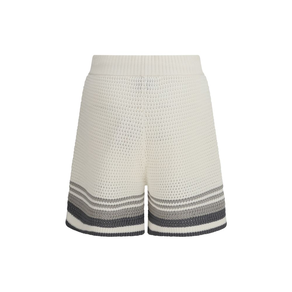 Casablanca White Cotton Bermuda Shorts