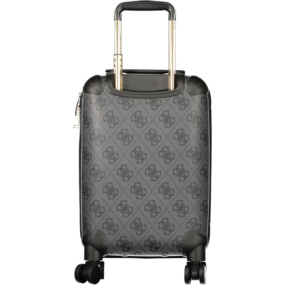 Guess Jeans Black Polyurethane Women's Travel Trolley