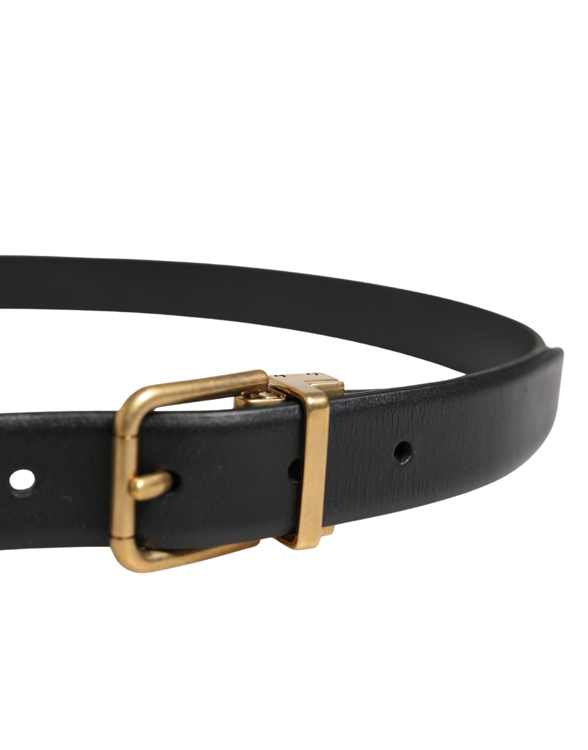 Ceinture Dolce & Gabbana pour homme en cuir noir avec boucle en métal