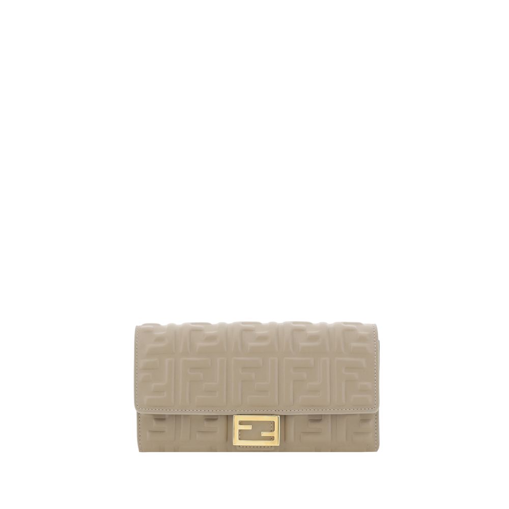 Fendi Gray Lamb Ovis Aries Aries Wallet