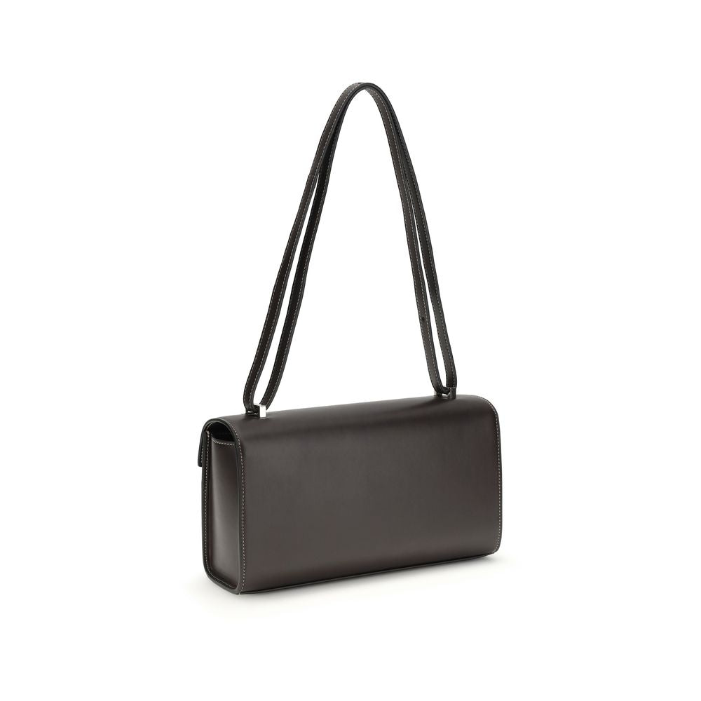 Savette Black Calf Leather Bos Taurus Shoulder Bag