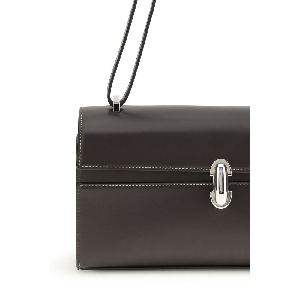 Savette Black Calf Leather Bos Taurus Shoulder Bag