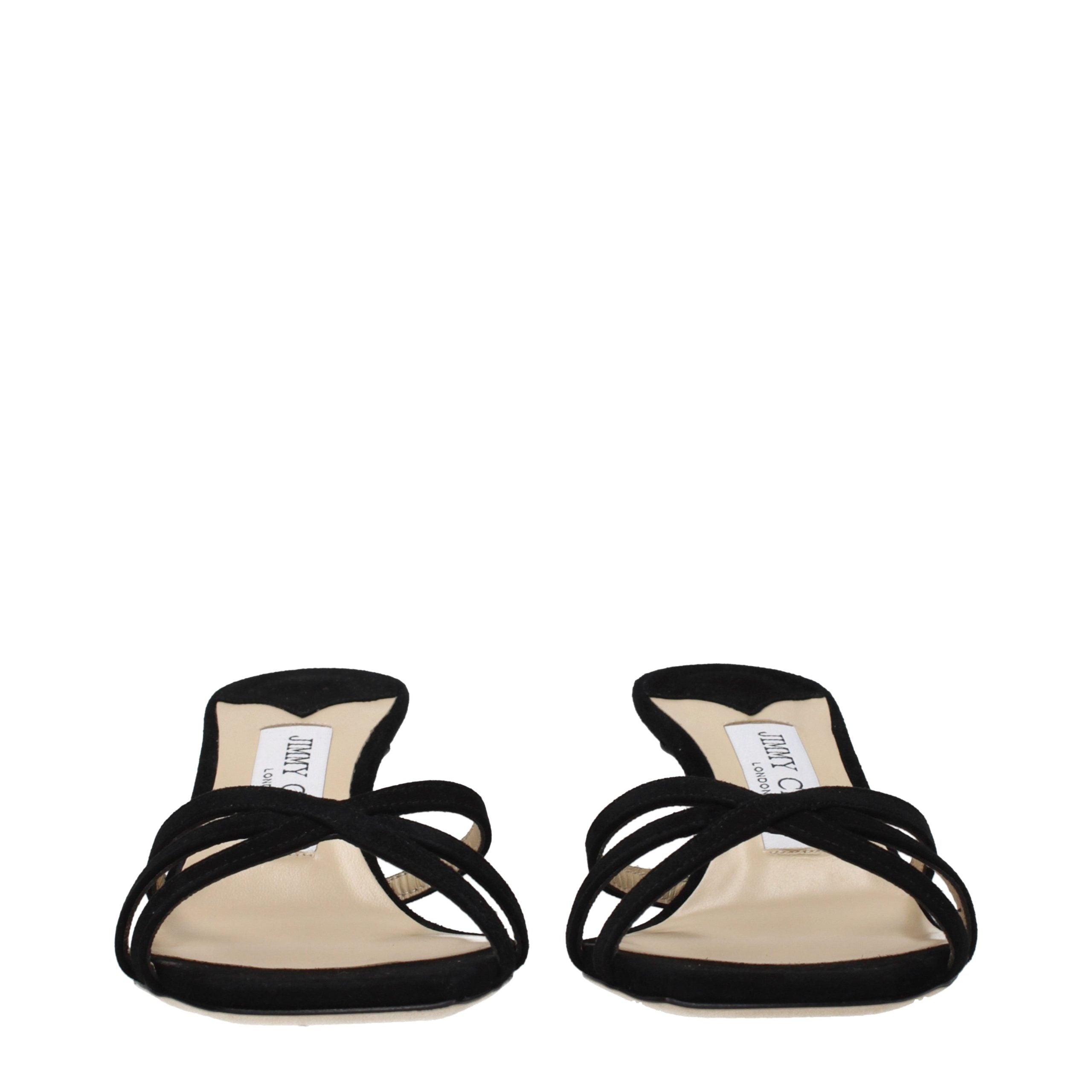 Jimmy Choo Black Leather Platform Sandals