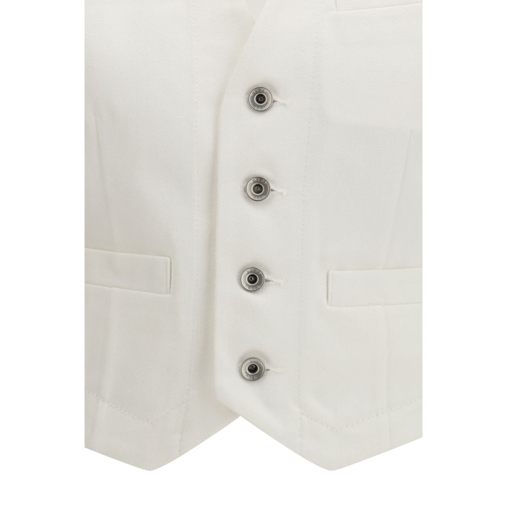 Sacai White Cotton Waistcoat