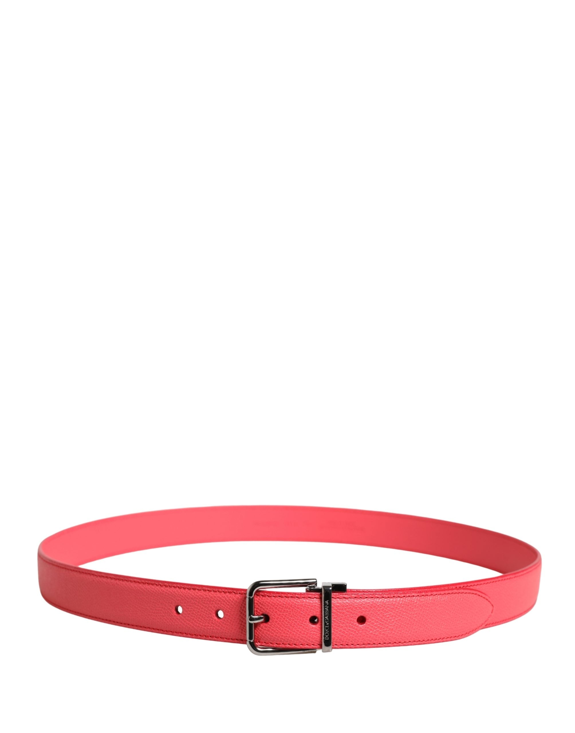 Dolce & Gabbana Gürtel aus rosa Kalbsleder mit Metallschnalle in Silber