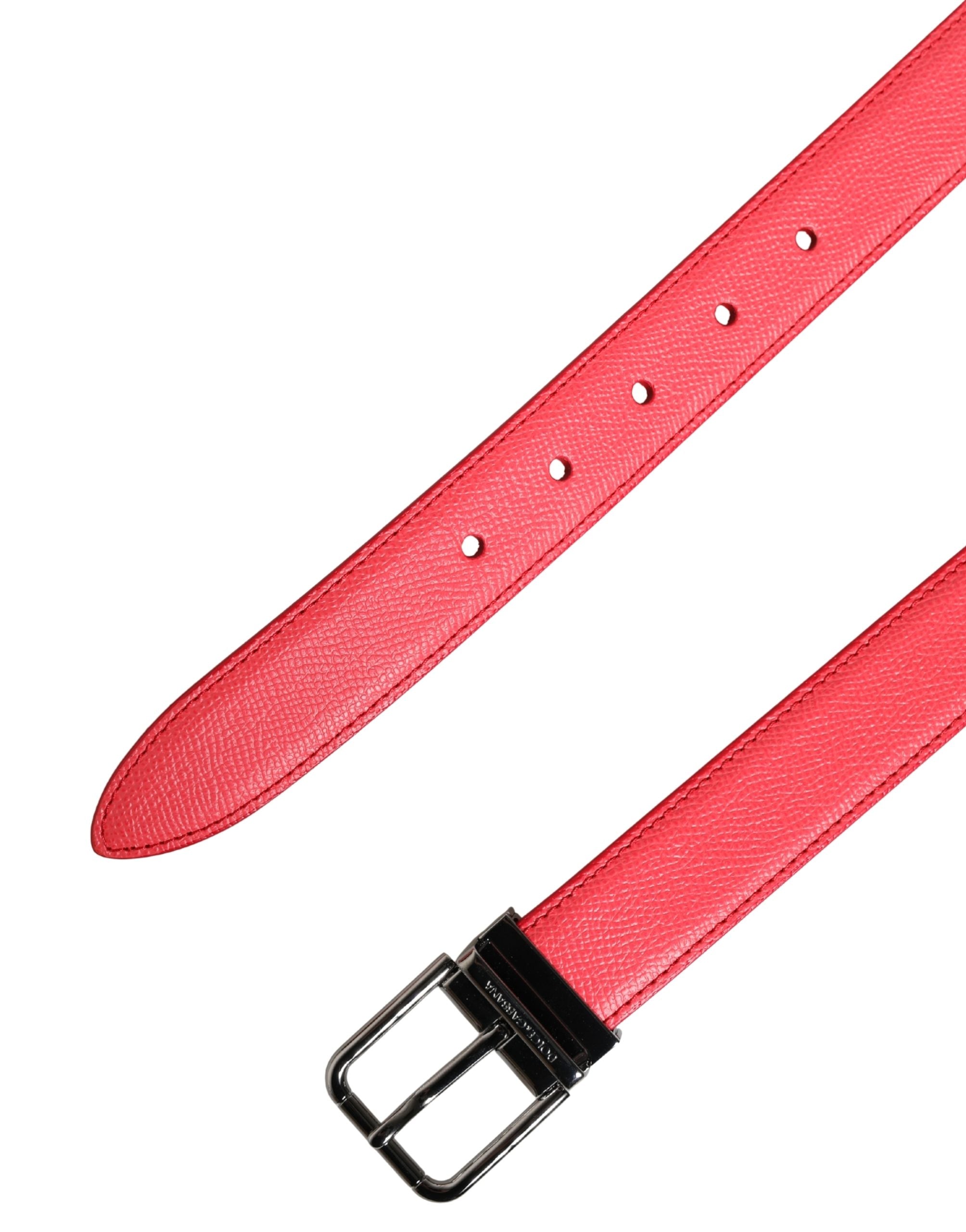 Dolce & Gabbana Gürtel aus rosa Kalbsleder mit Metallschnalle in Silber