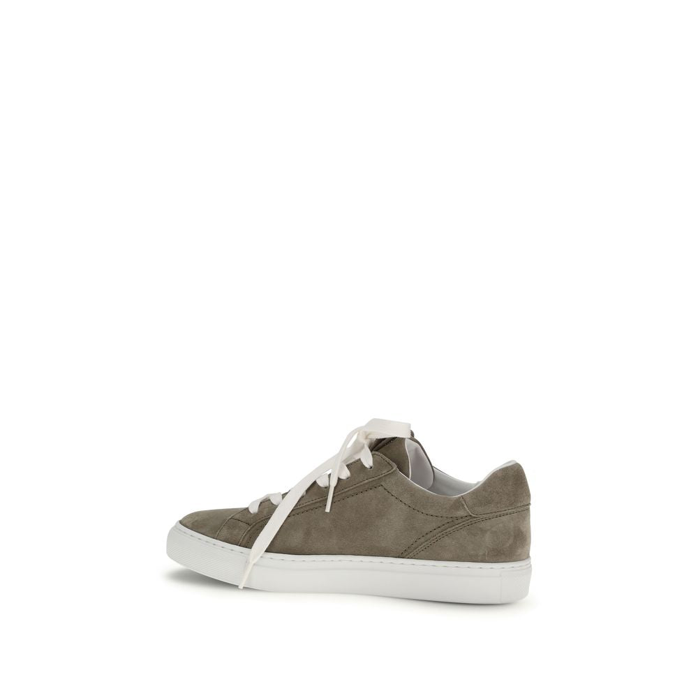 Brunello Cucinelli Grau Kalbsleder Bos Taurus Sneakers