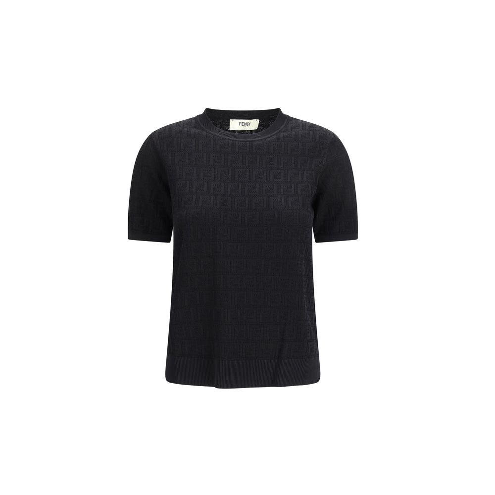 Fendi Black Viscose T-Shirt