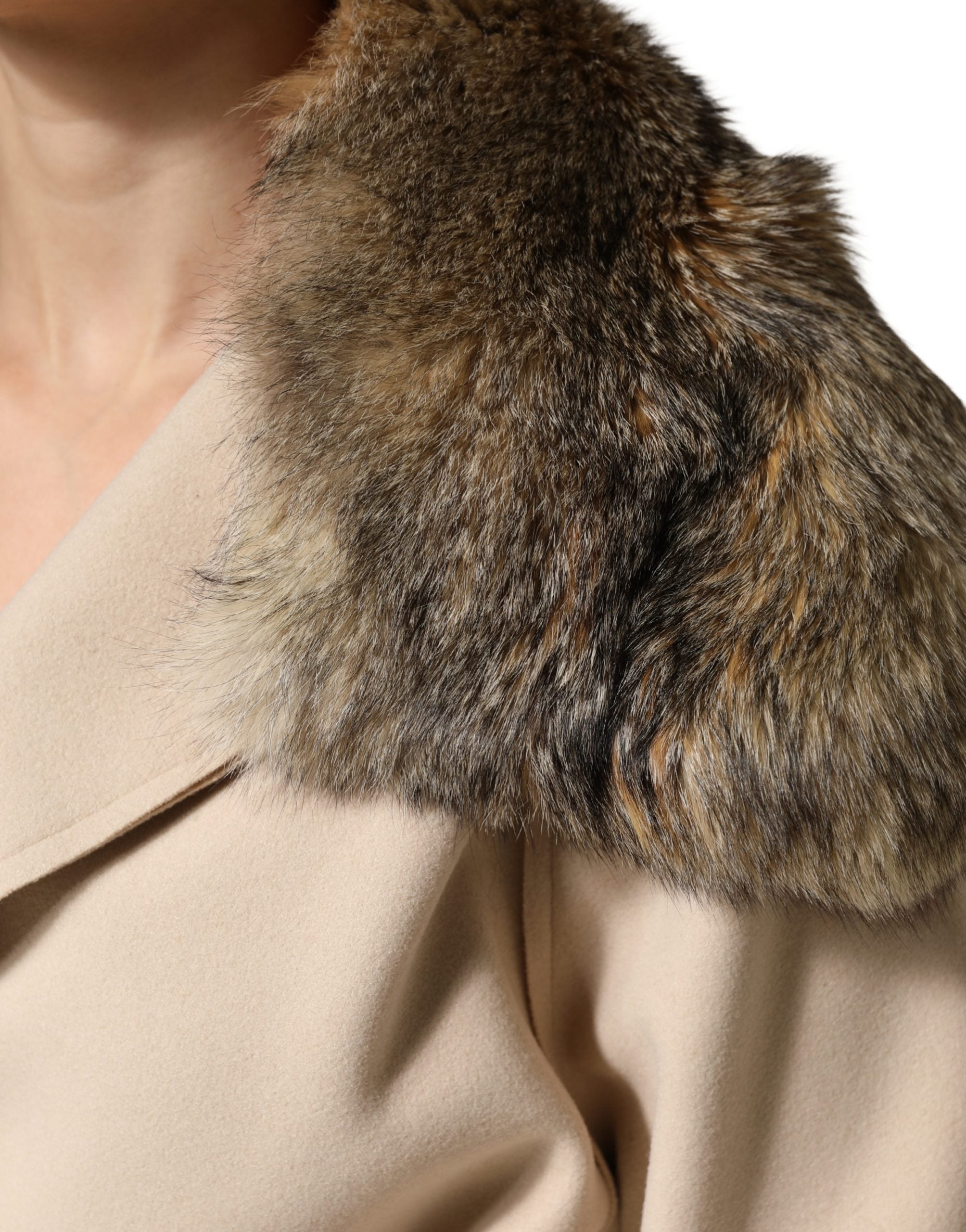 Dolce & Gabbana Brauner Pelz-Schultertuch Schal