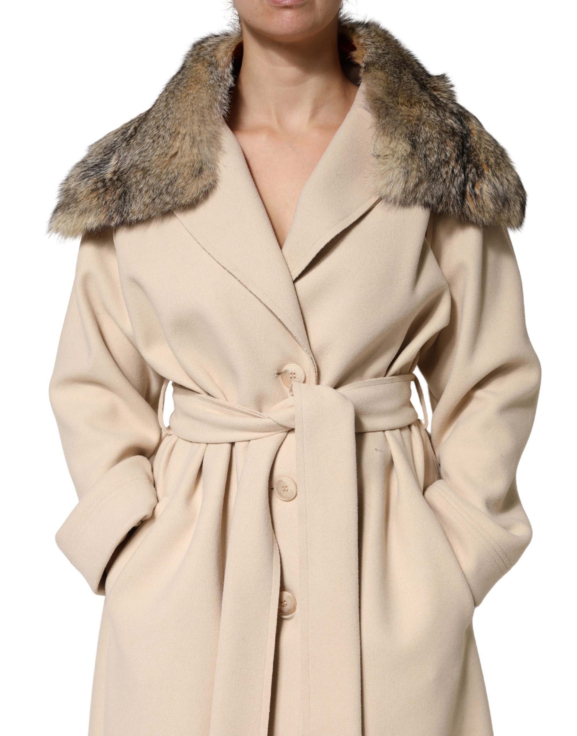 Dolce & Gabbana Brauner Pelz-Schultertuch Schal