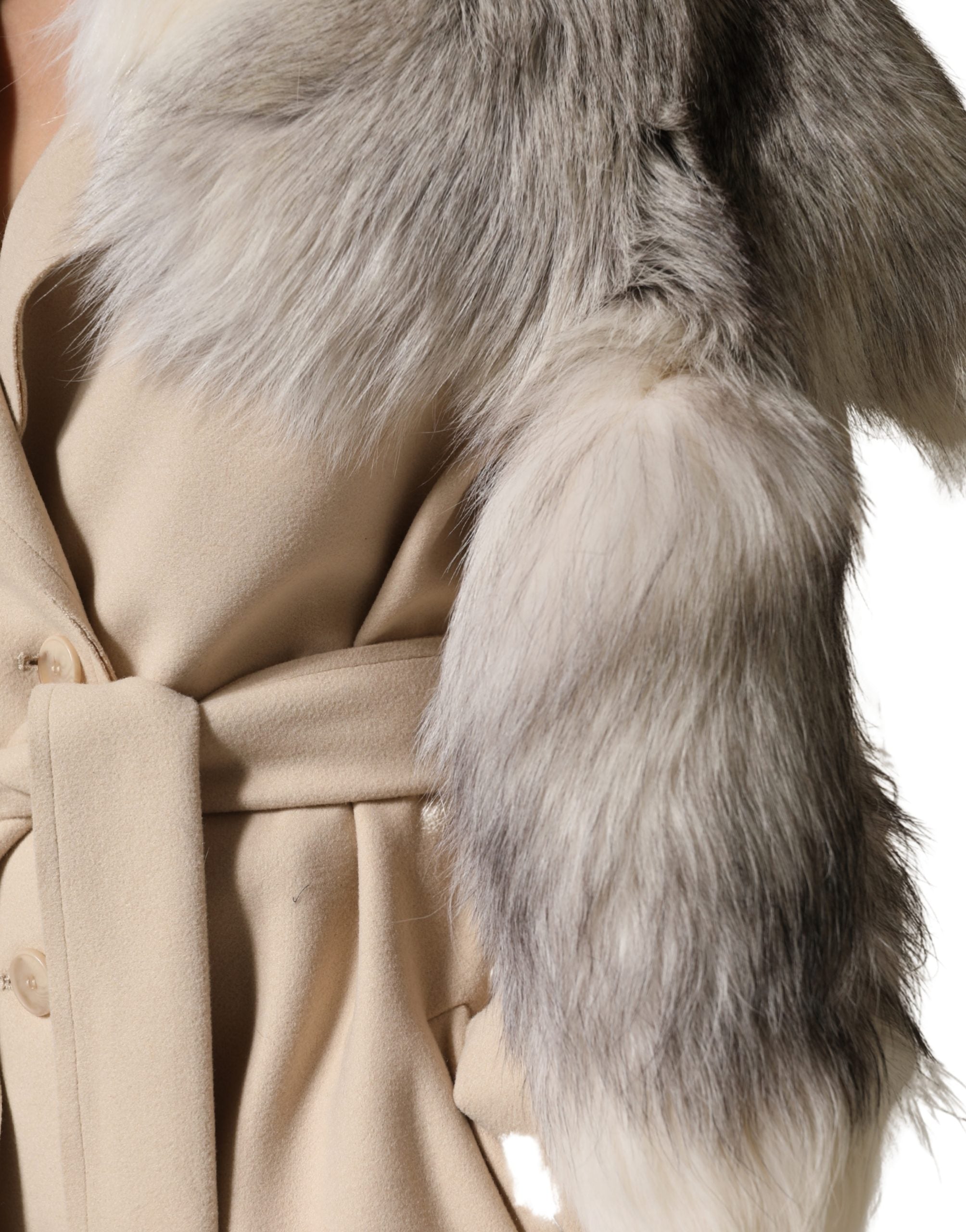 Dolce & Gabbana weißer Fuchsfell-Halswärmer Winter-Schal