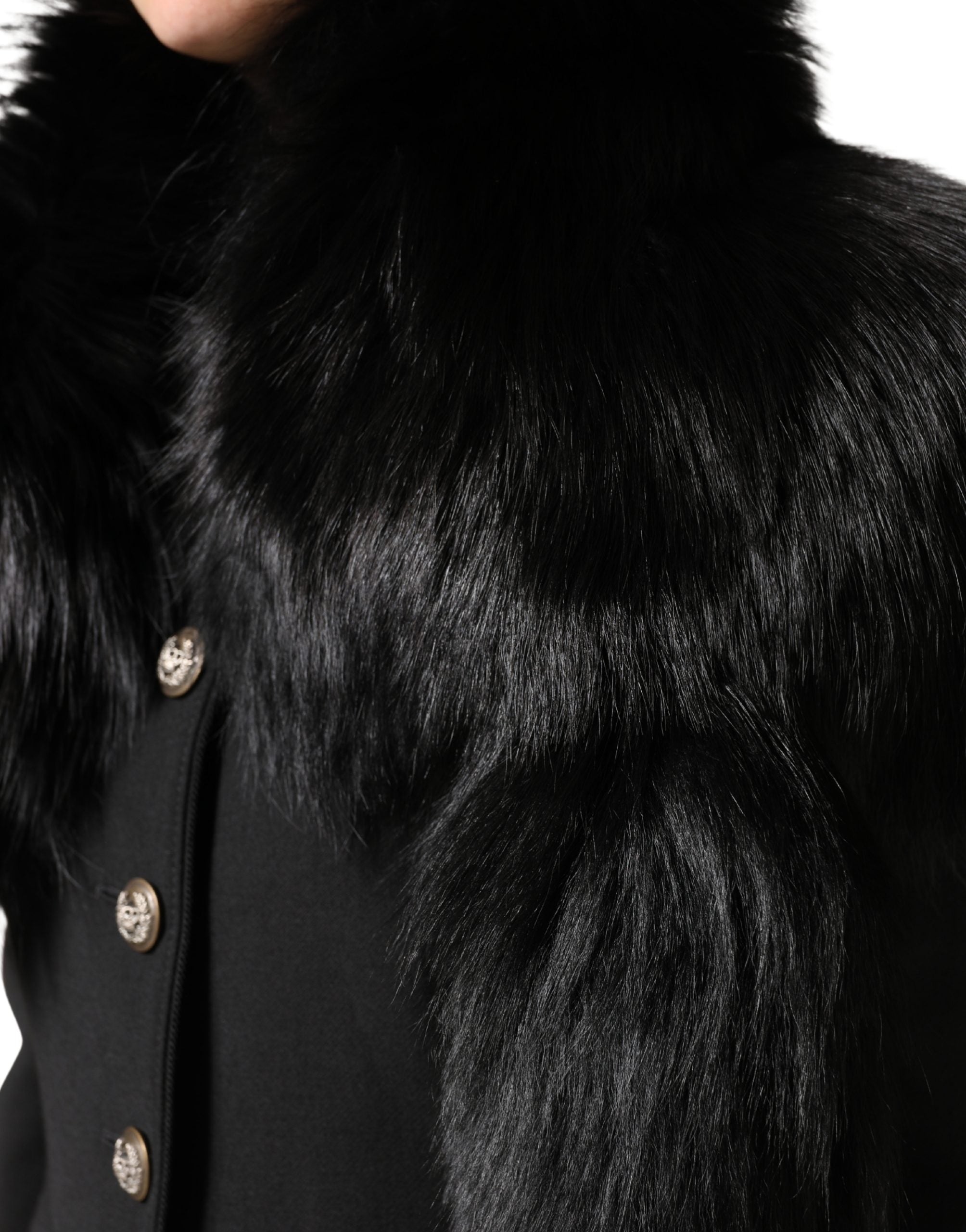 Dolce & Gabbana Tour de cou/Col en fourrure de renard noir Écharpe d'hiver