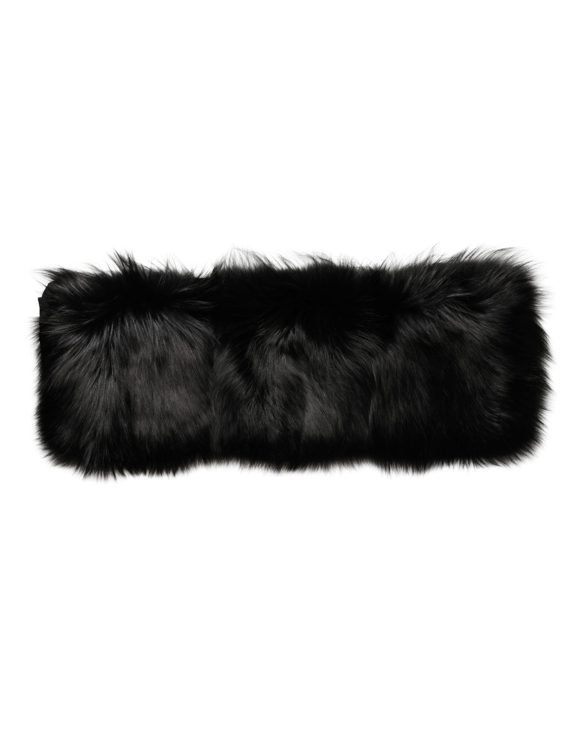 Écharpe de châle à col d'épaule en fourrure noire Dolce & Gabbana