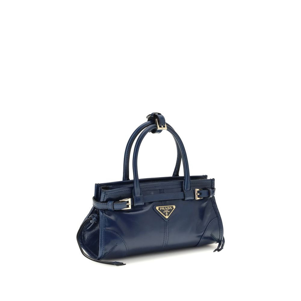 Prada Blue Calf Leather Bos Taurus Handbag