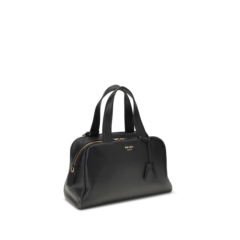 Prada Black Calf Leather Bos Taurus Handbag