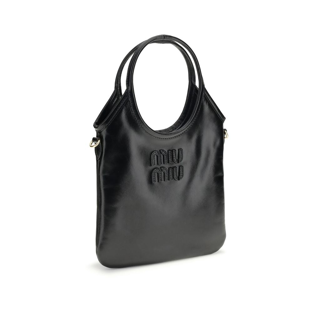 Miu Miu Black Calf Leather Bos Taurus Shoulder Bag