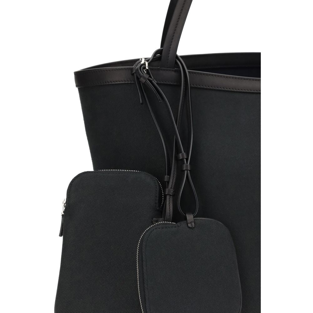 The Row Black Cotton Shoulder Bag