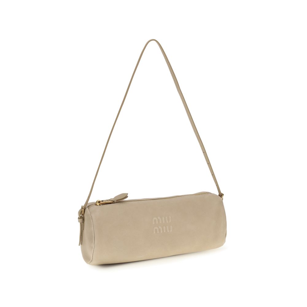 Miu Miu Beige Calf Leather Bos Taurus Shoulder Bag