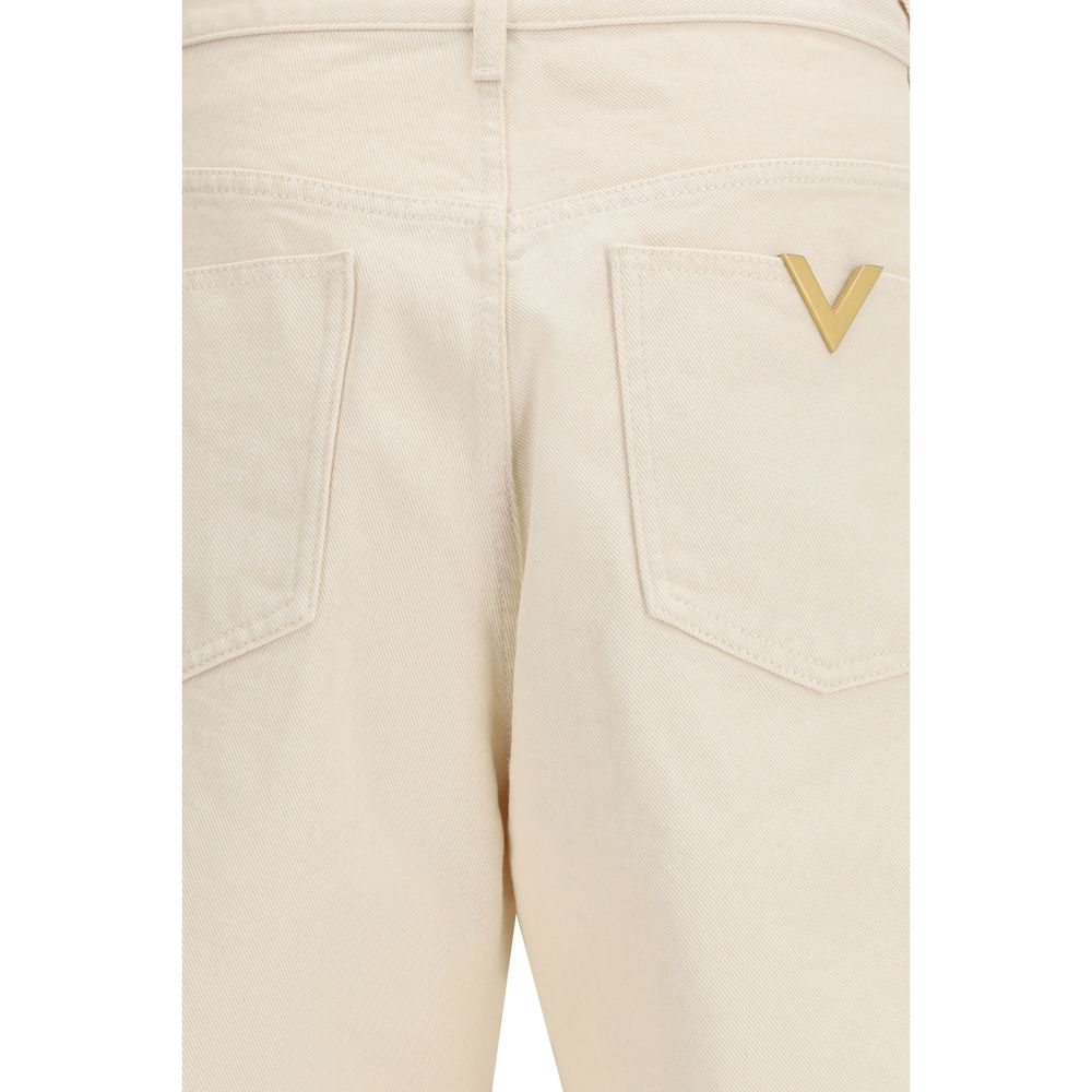 Valentino Beige Baumwoll-Freizeithose