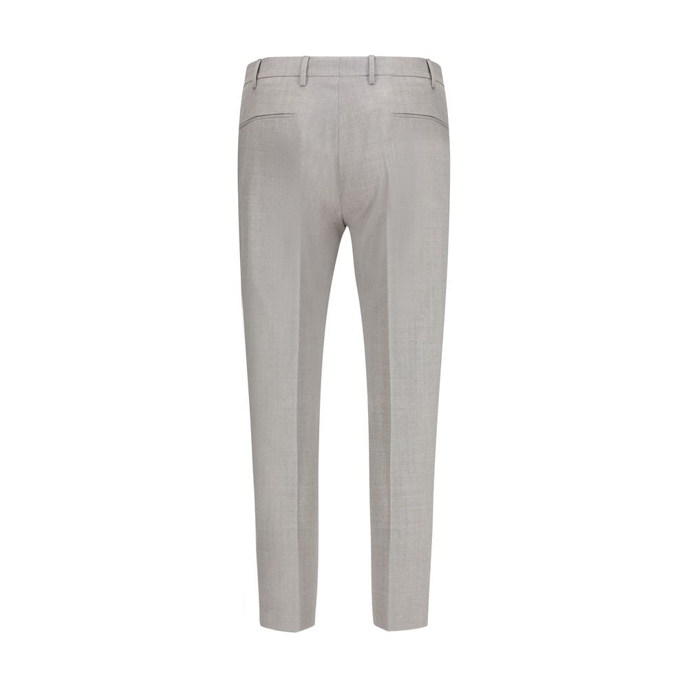 PT Torino Gray Fleece Wool Dress Pants