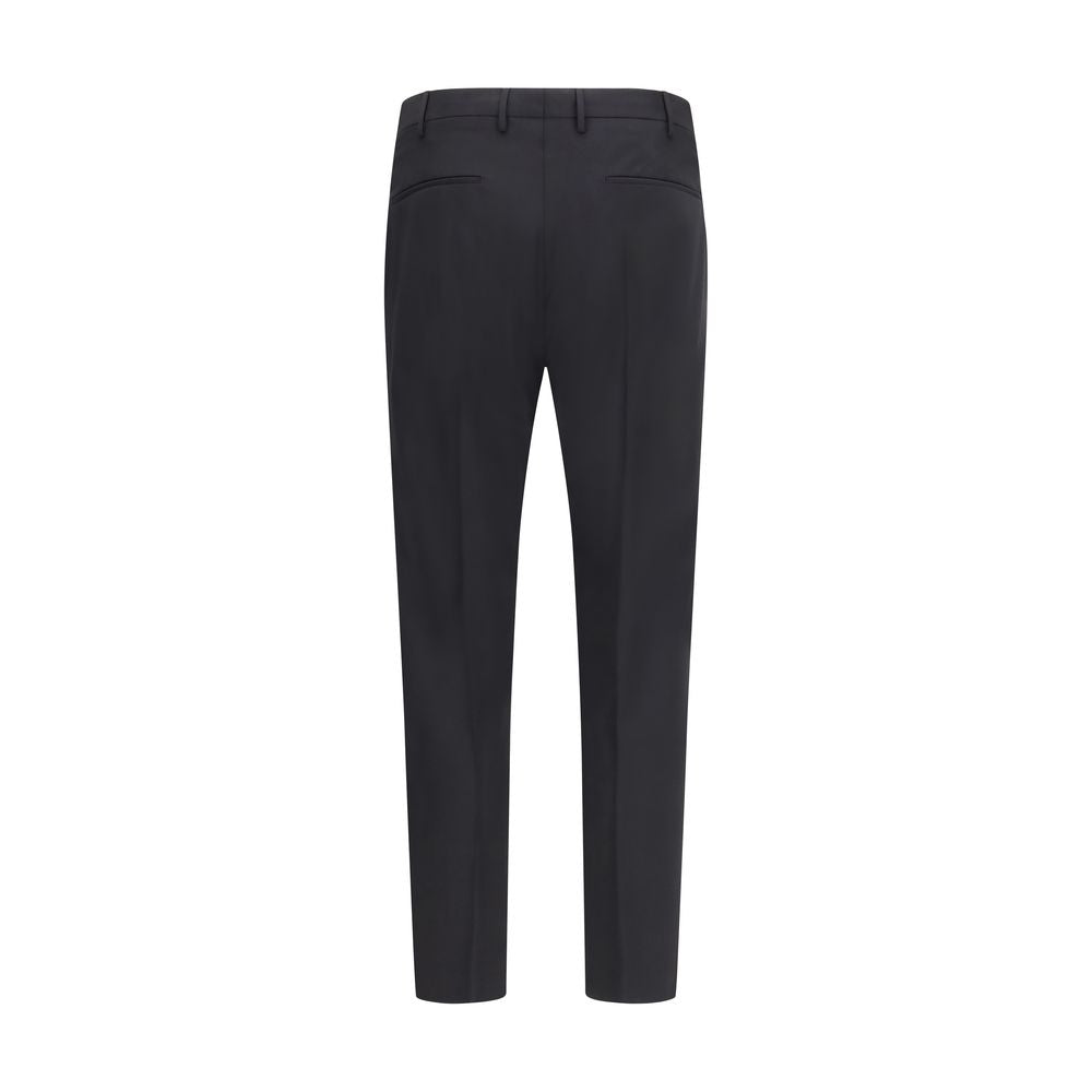 PT Torino Black Fleece Wool Pants