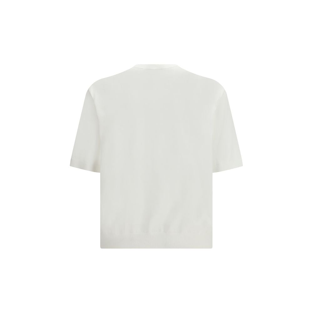 Laneus White Cotton T-Shirt