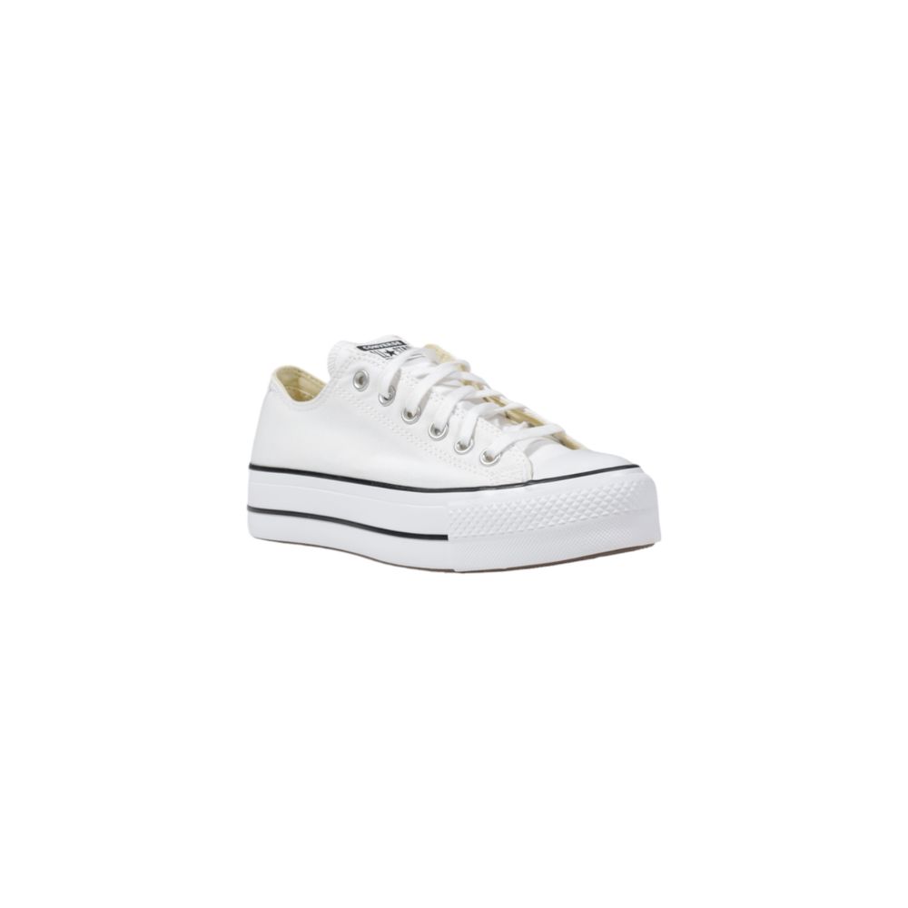 Converse weiße Stoff-Plateausneaker