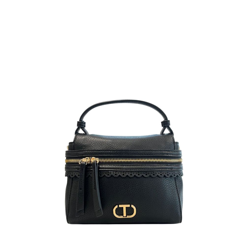 Twinset Schwarze PU-Damenhandtasche