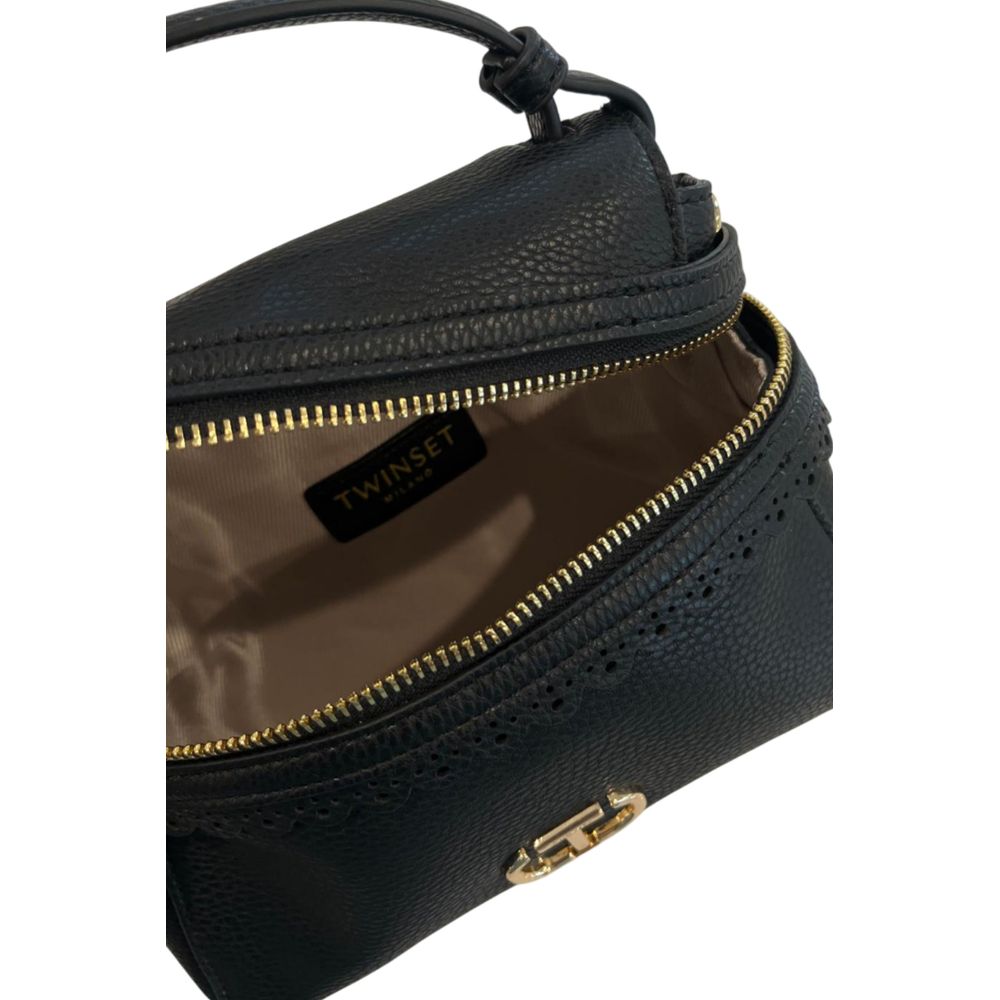 Twinset Schwarze PU-Damenhandtasche
