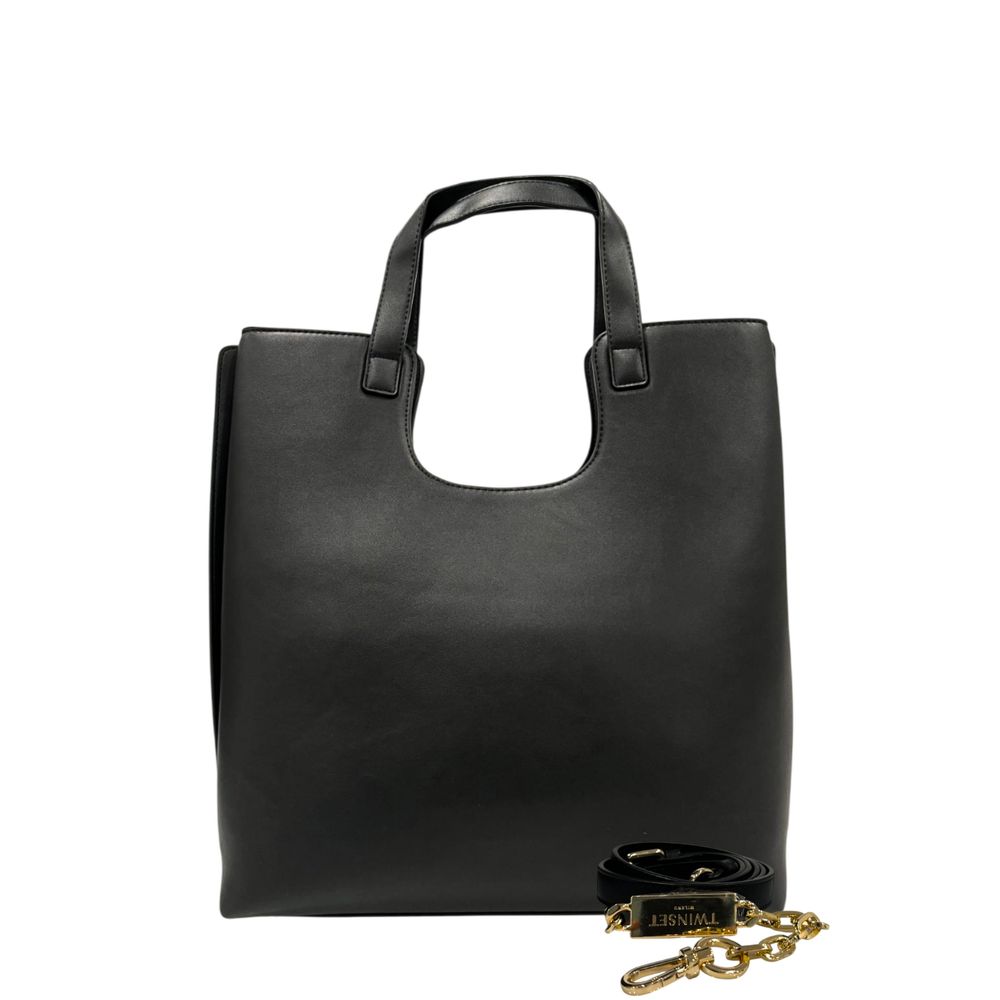Sac bandoulière Twinset noir en similicuir pour femme