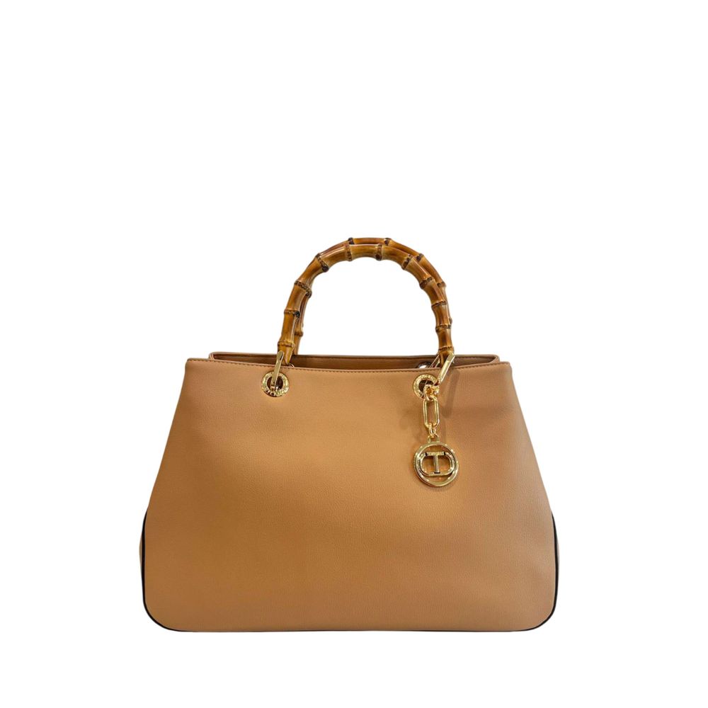 Sac à main Twinset pour femme en similicuir marron