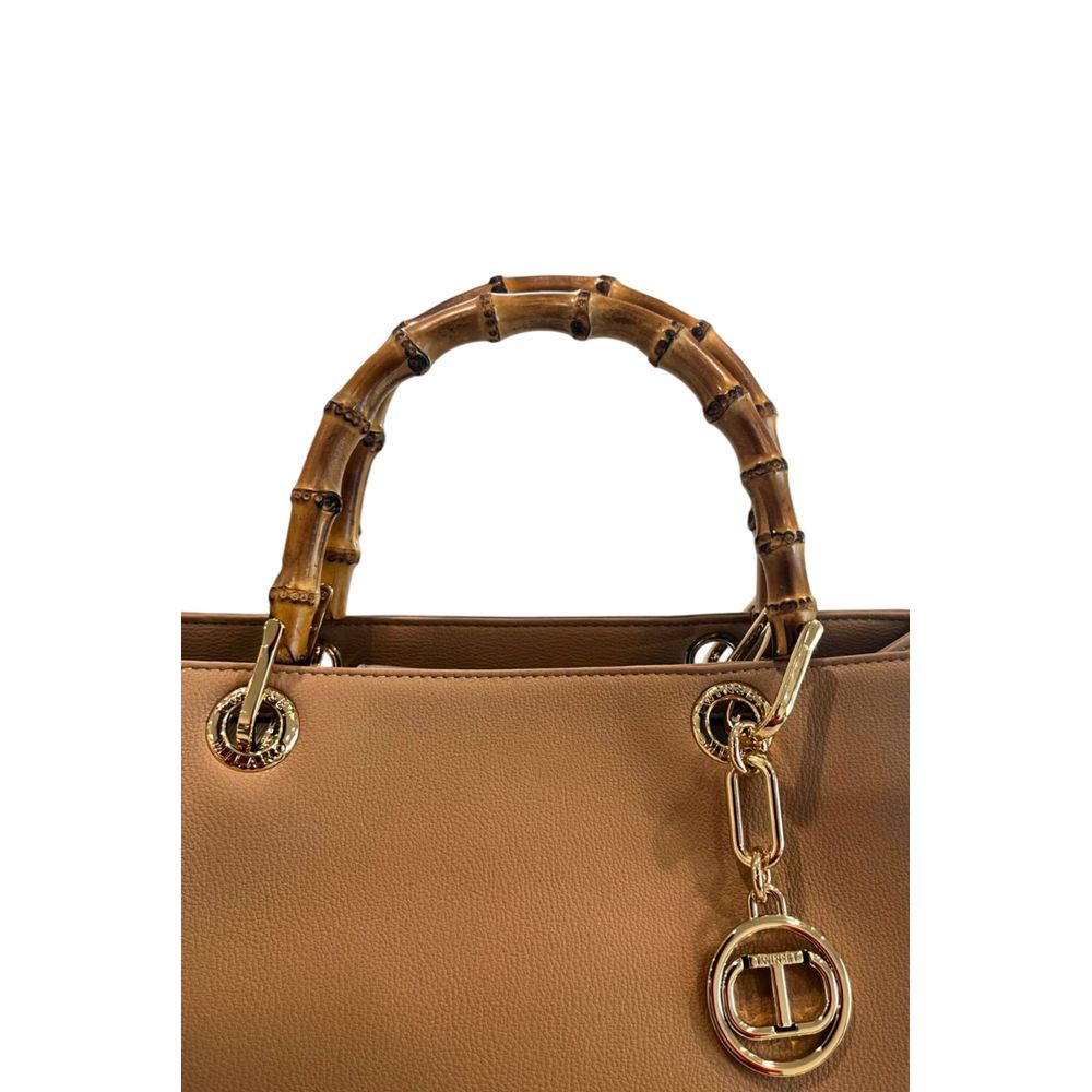 Sac à main Twinset pour femme en similicuir marron