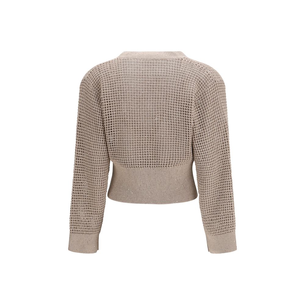 Brunello Cucinelli Beige Cotton Cardigan