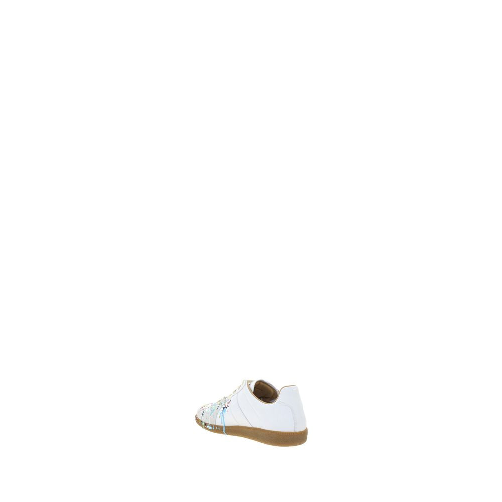 Maison Margiela Weiße Kalbsleder Bos Taurus Low-Top Sneakers