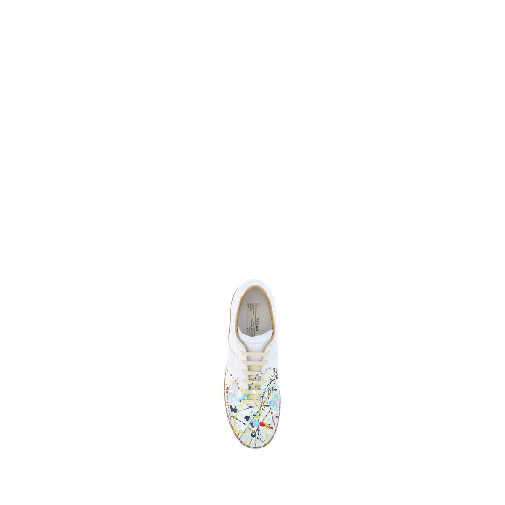 Maison Margiela Weiße Kalbsleder Bos Taurus Low-Top Sneakers
