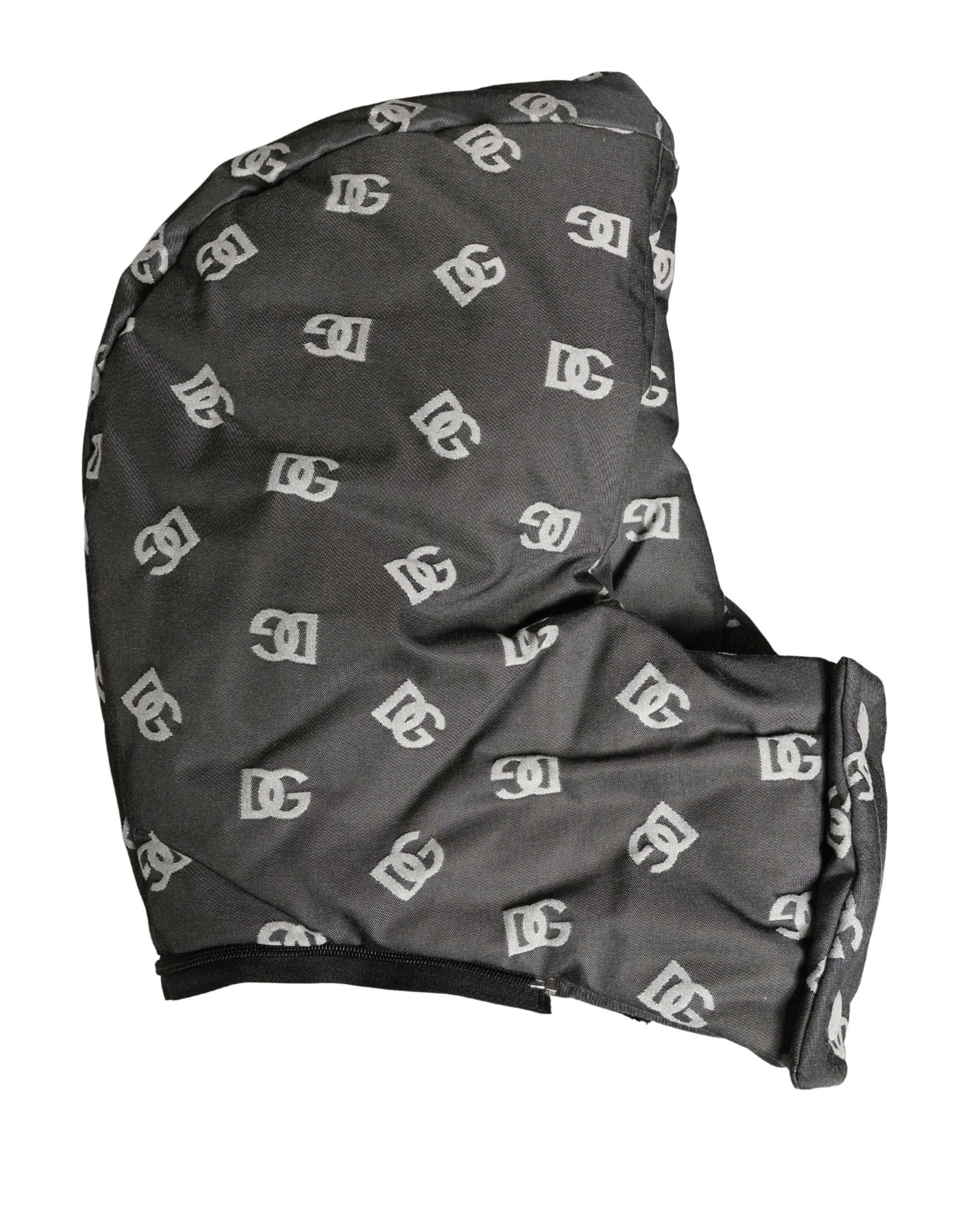 Dolce & Gabbana Schwarze Logo Print Kopftuch Mütze