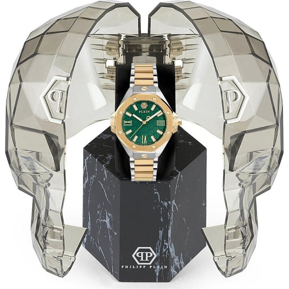 Philipp Plein Goldene Edelstahl-Armbanduhr