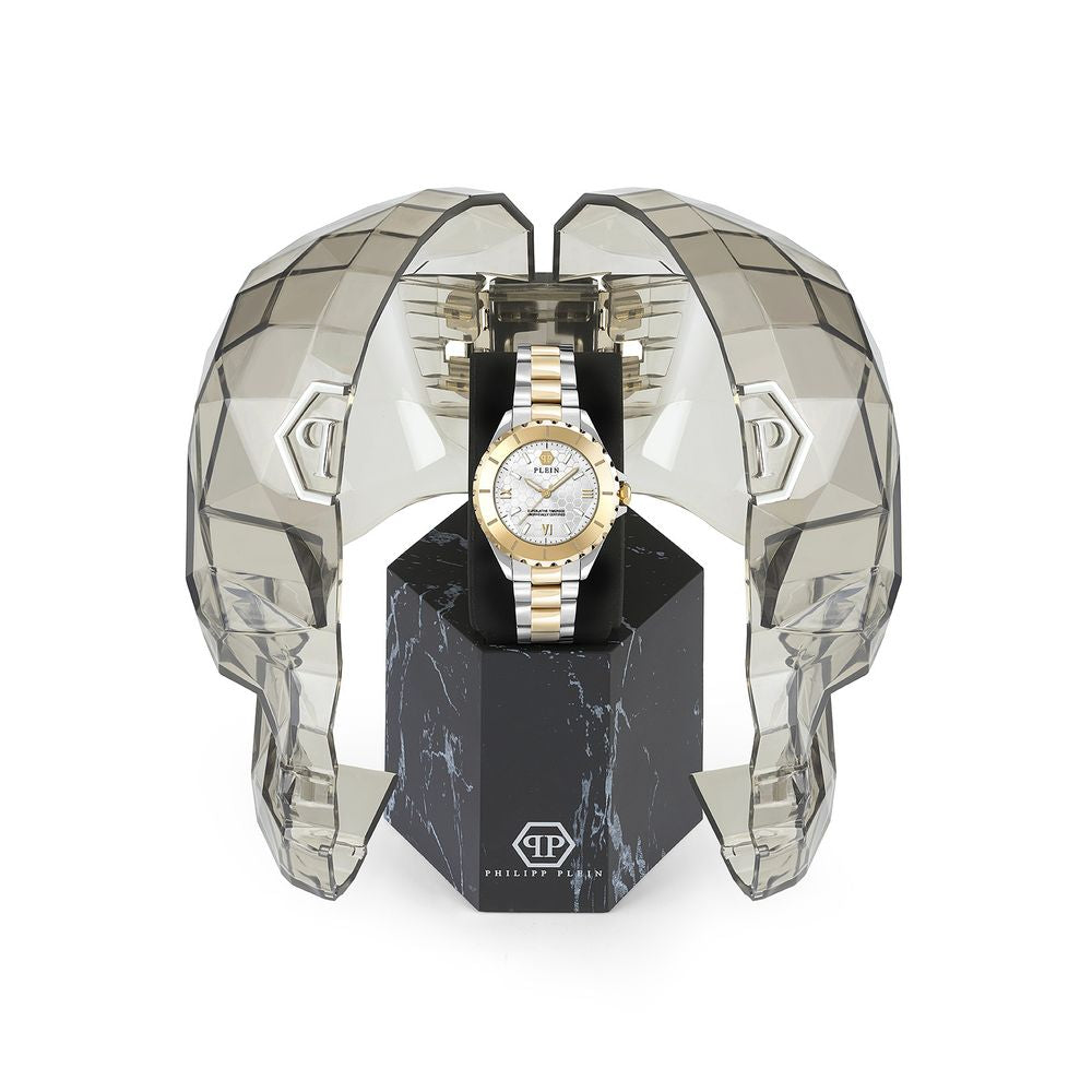 Philipp Plein Goldene Edelstahl-Armbanduhr