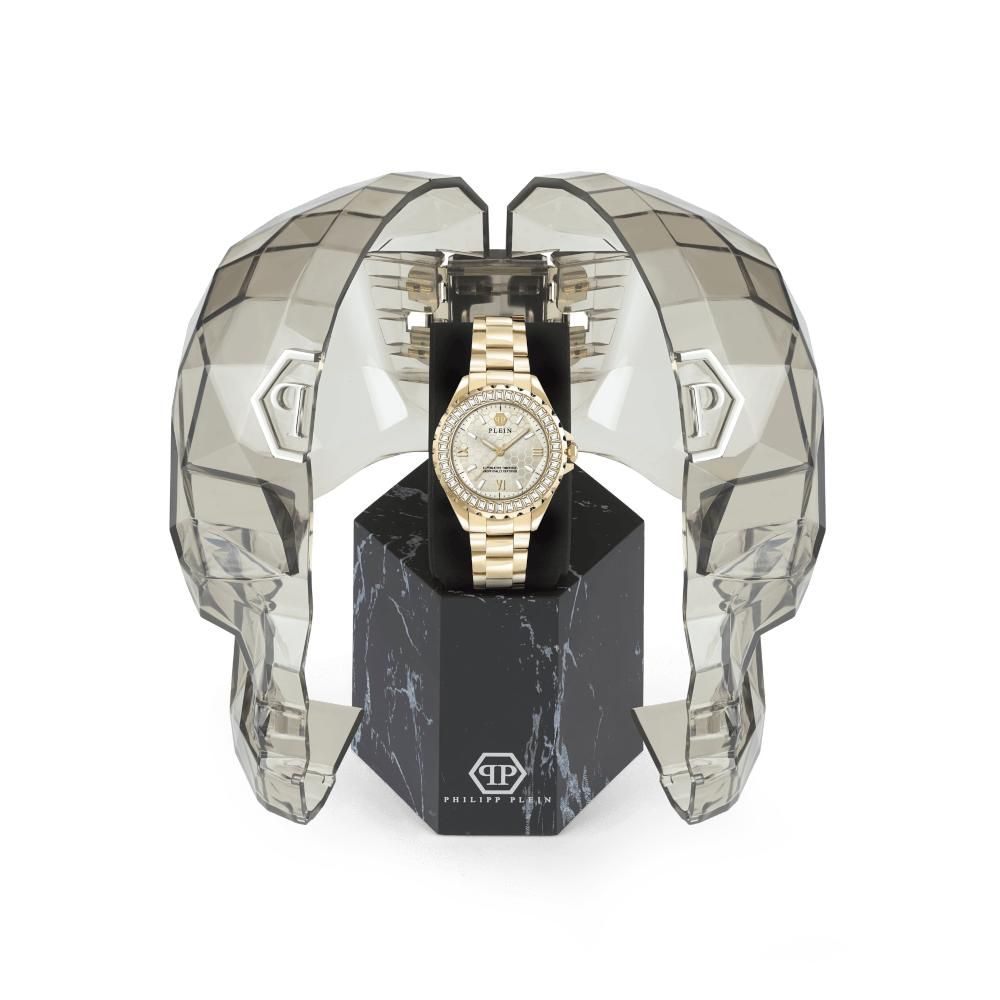 Philipp Plein Goldene Edelstahl-Armbanduhr