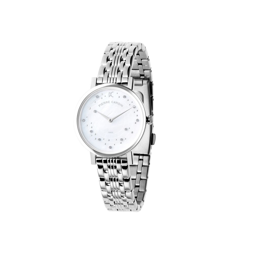 Pierre Cardin Graue Edelstahl-Armbanduhr