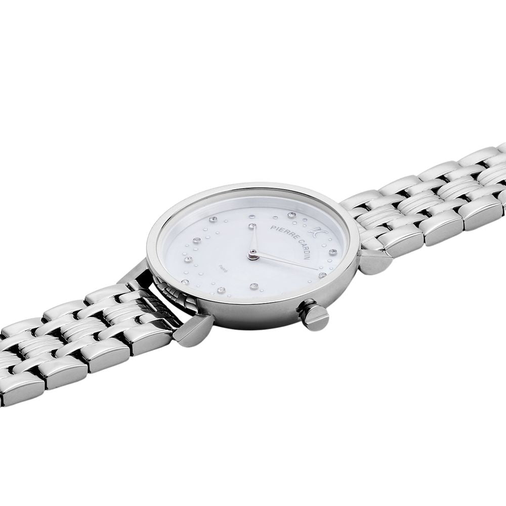 Pierre Cardin Graue Edelstahl-Armbanduhr