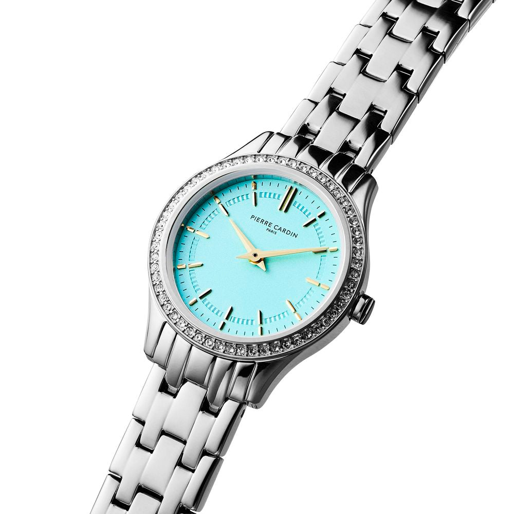 Pierre Cardin Graue Edelstahl-Armbanduhr
