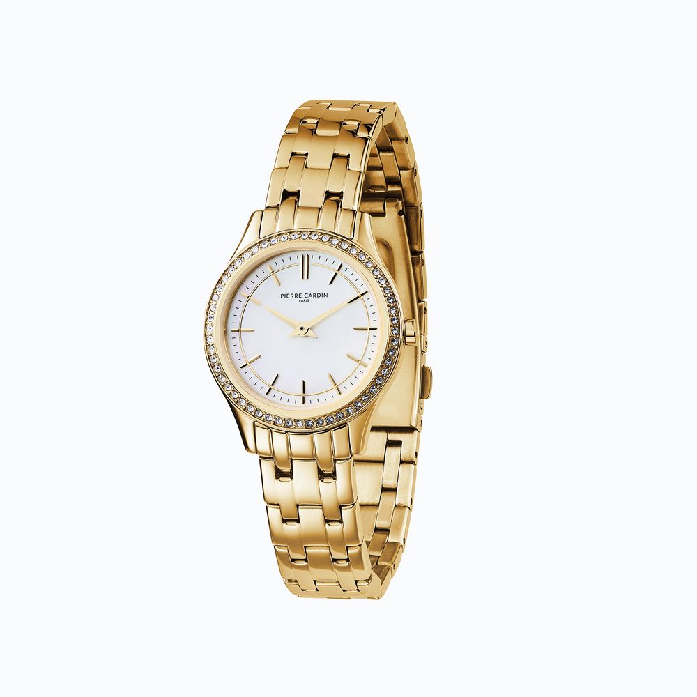 Pierre Cardin Goldene Edelstahl-Armbanduhr