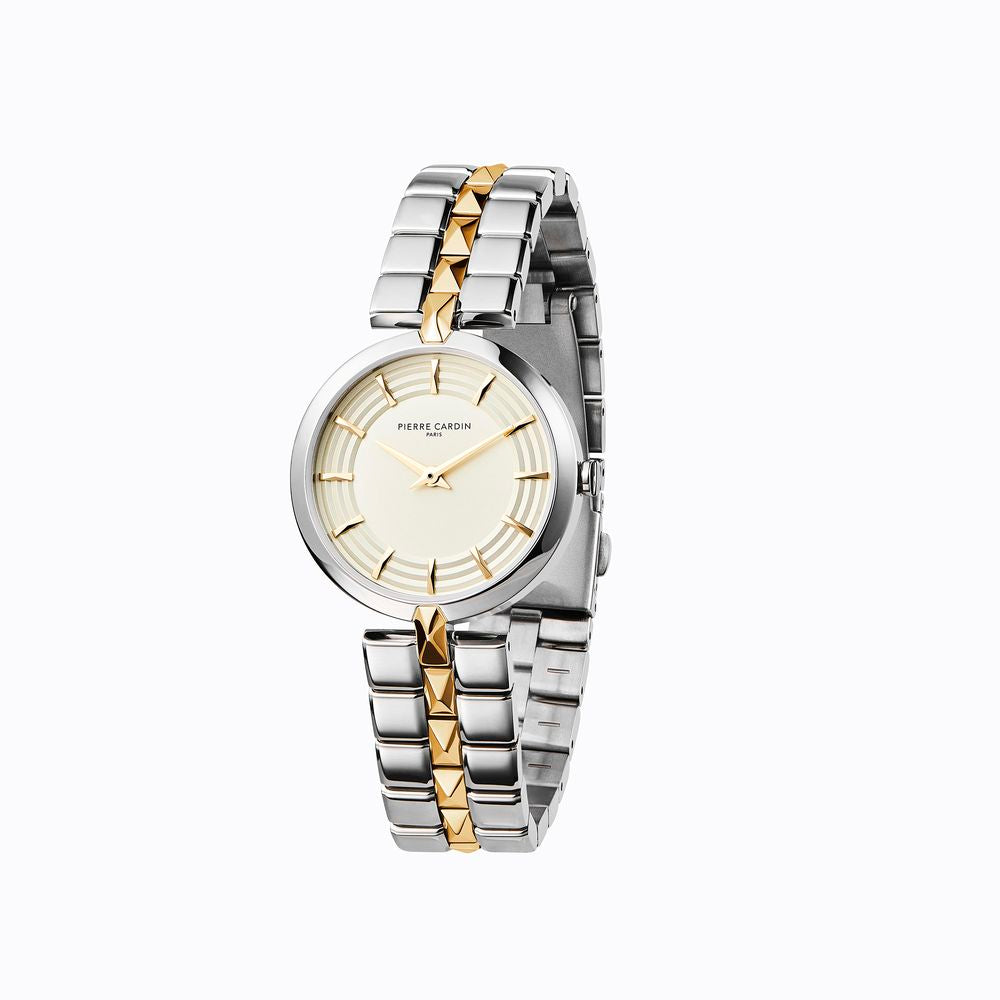 Pierre Cardin Graue Edelstahl-Armbanduhr